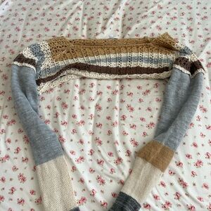 Fashion Nova Tan and Brown Shrug Poncho